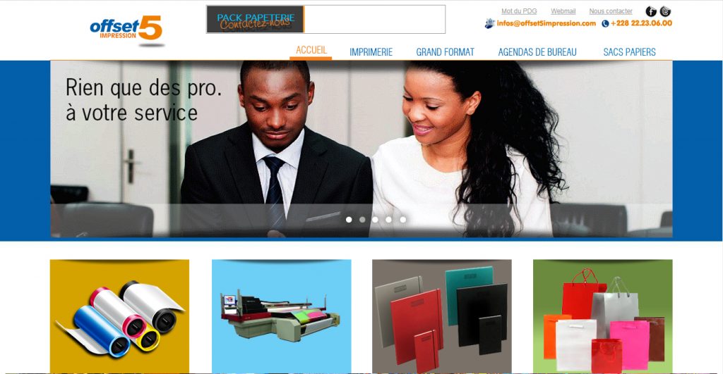 Site Web Cmjn Togo Objets Publicitaires Imprimerie Agendas De